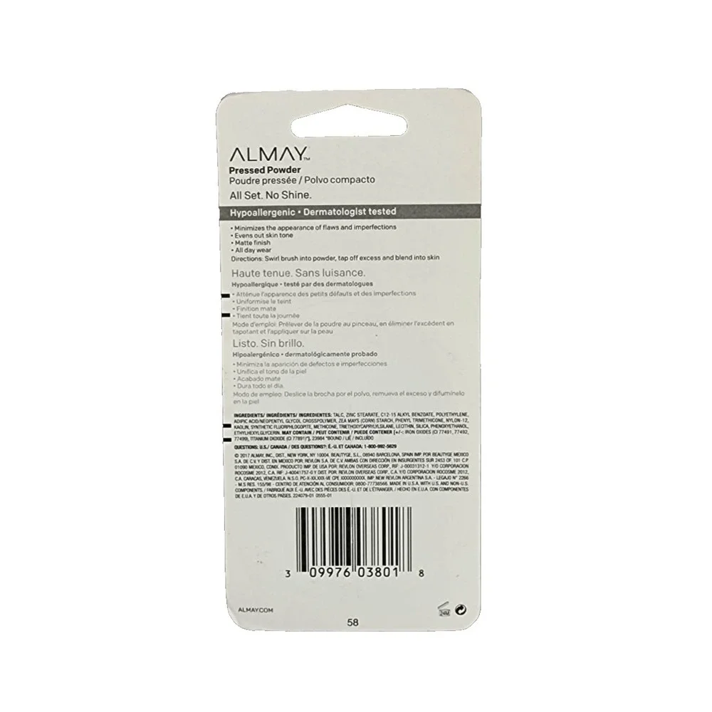 ALMAY Pressed Powder‎ 100 My Best Face Pale Matte Finish Hypoallergenic